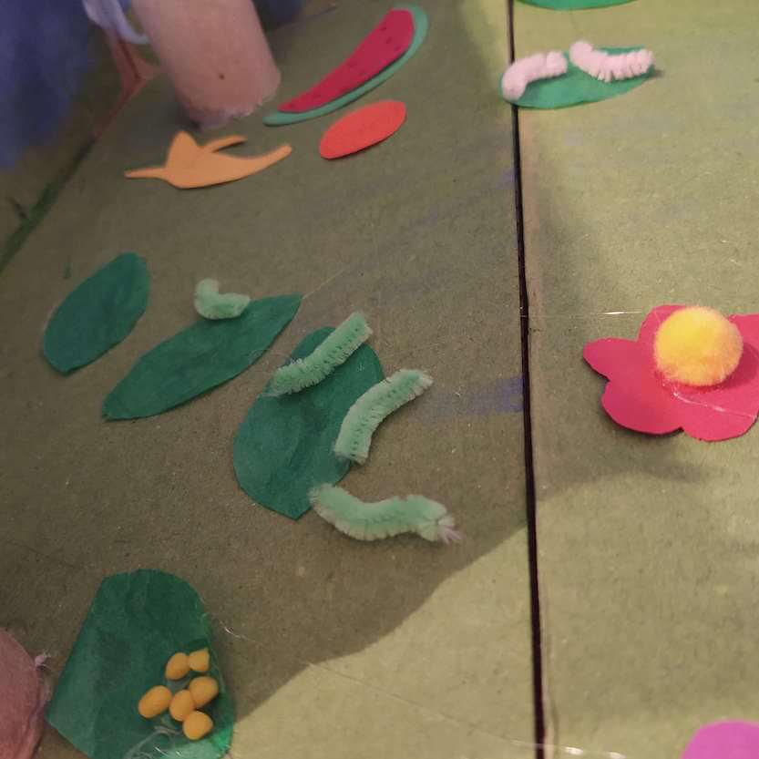 caterpillar and eggs
